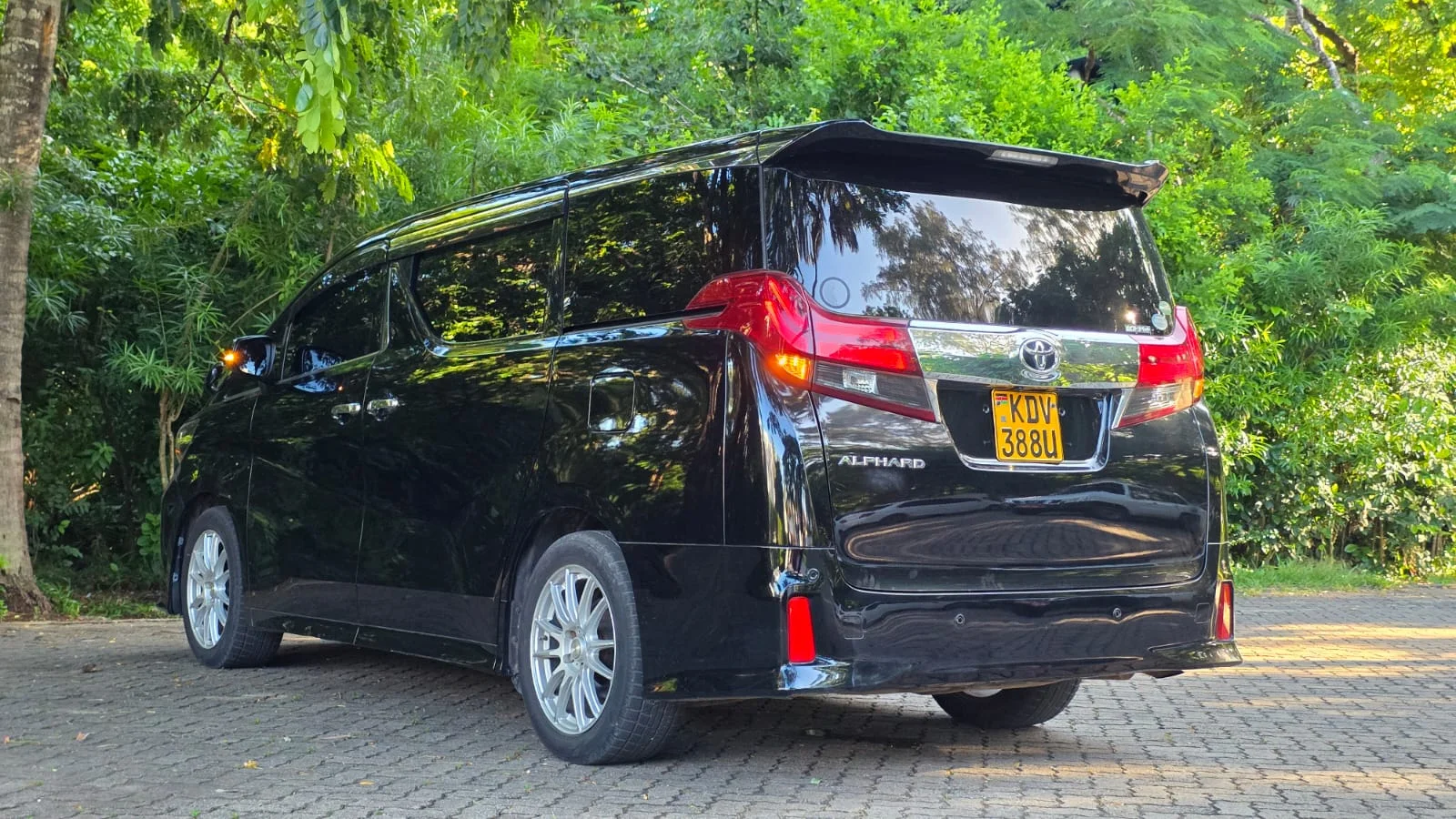 Rear view of the Toyota Alphard