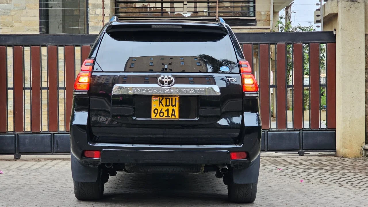 Rear quarter view of the Toyota Landcruiser TX